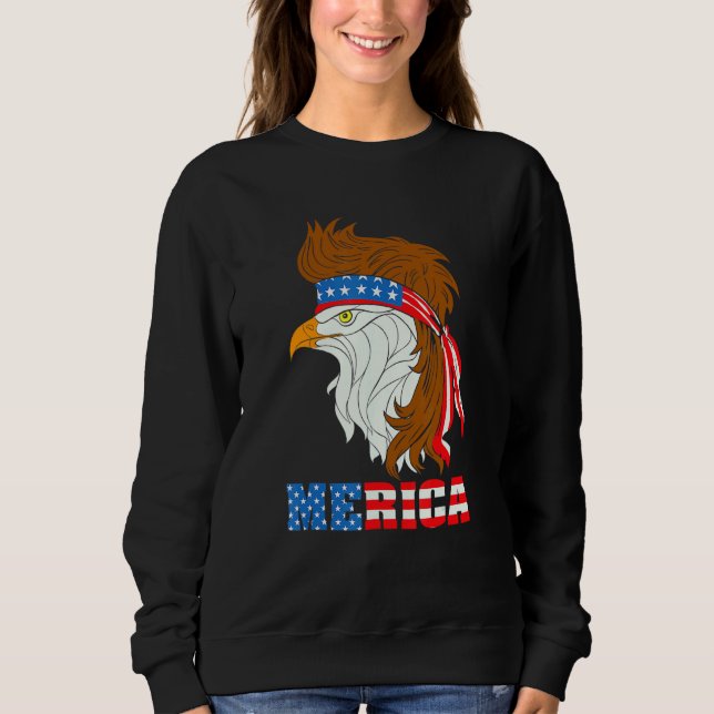 Sweatshirt Merica Bald Eagle Mullet Fête de l'indépendance am (Devant)