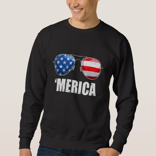 Sweatshirt Merica Lunettes de soleil 4 juillet Enfants Garçon (Devant)