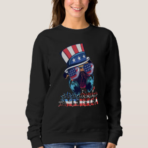 Sweatshirt Merica Music Dj Carlin Chien 4 juillet Drapeau Amé