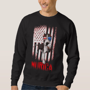 Sweatshirt Merica Pitbull Chien Etats-Unis Drapeau américain 