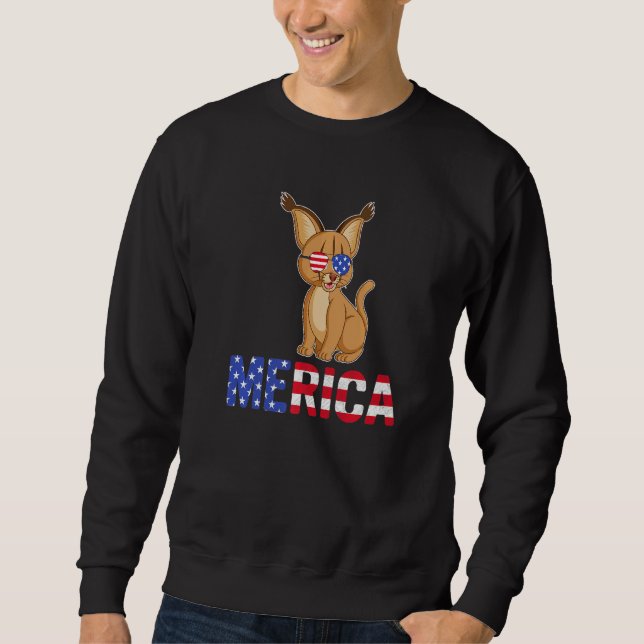 Sweatshirt Merica Usa Drapeau Bobcats Lunettes de soleil Patr (Devant)