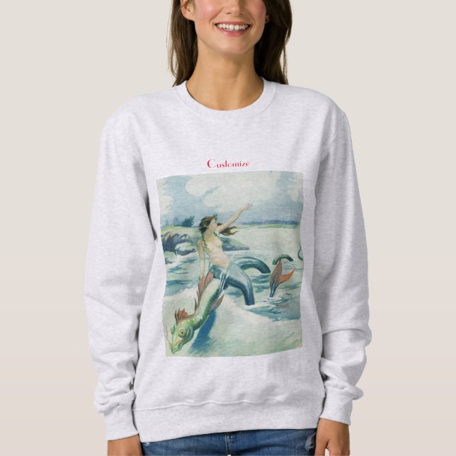 Sweatshirt Mermaid Riding Serpent de mer Thunder_Cove (Devant)