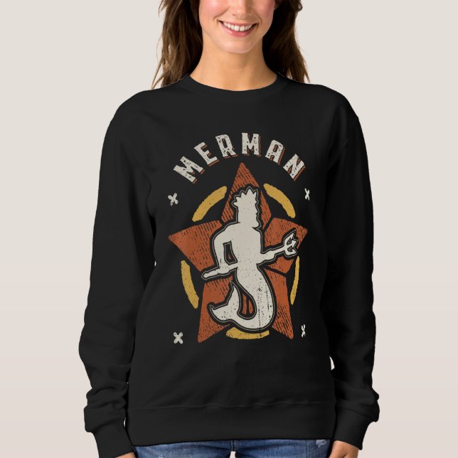 Sweatshirt Merman Vintage Retro Classic (Devant)