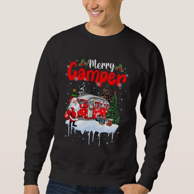 Sweatshirt Merry Camper Christmas Santa Camper Camping Truck  (Devant)