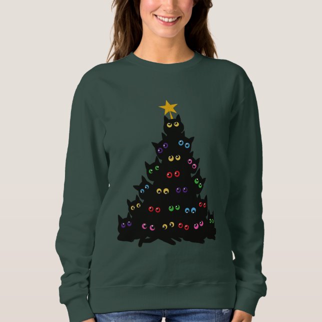 Sweatshirt Merry Catmas Xmas Gift Meowy Catmas Funny Cat (Devant)