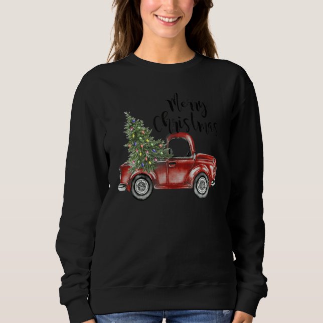 Sweatshirt Merry Christmas  Christmas Tree On The Truck 1 (Devant)