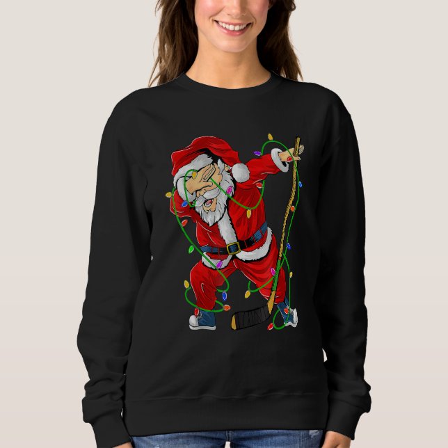 Sweatshirt Merry Christmas Ice Hockey Dabbing Santa Claus Hoc (Devant)