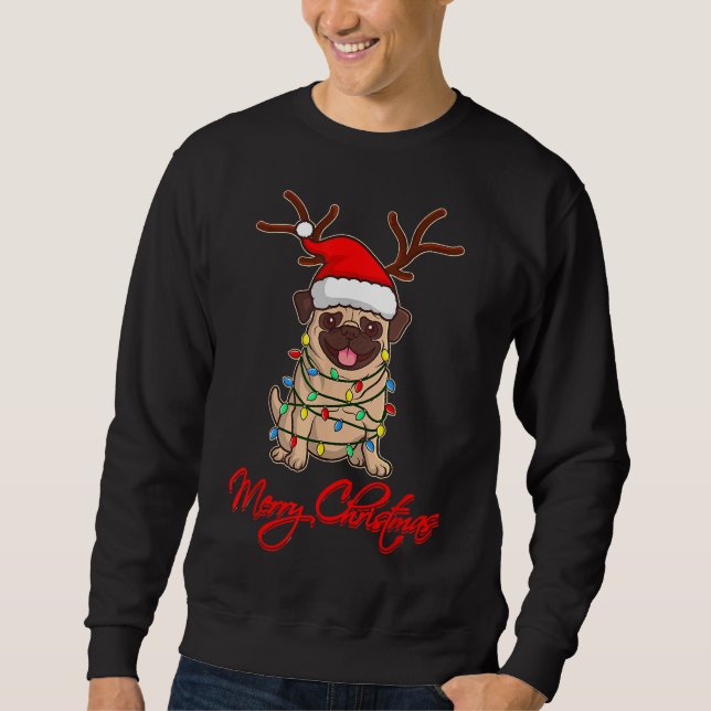 Sweatshirt MERRY CHRISTMAS Propriétaire du CARLIN Vilain Noël (Devant)