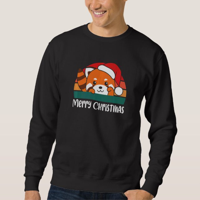 Sweatshirt Merry Christmas  Red Panda Christmas (Devant)