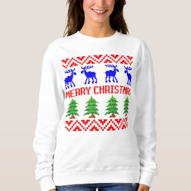 Sweatshirt Merry Christmas Ugly Sweater (Devant)