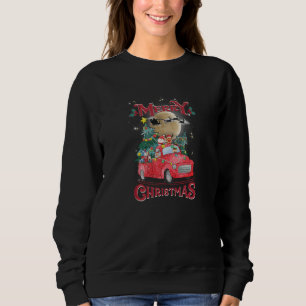 Sweatshirt Merry Christmas Vintage Red Santa Truck