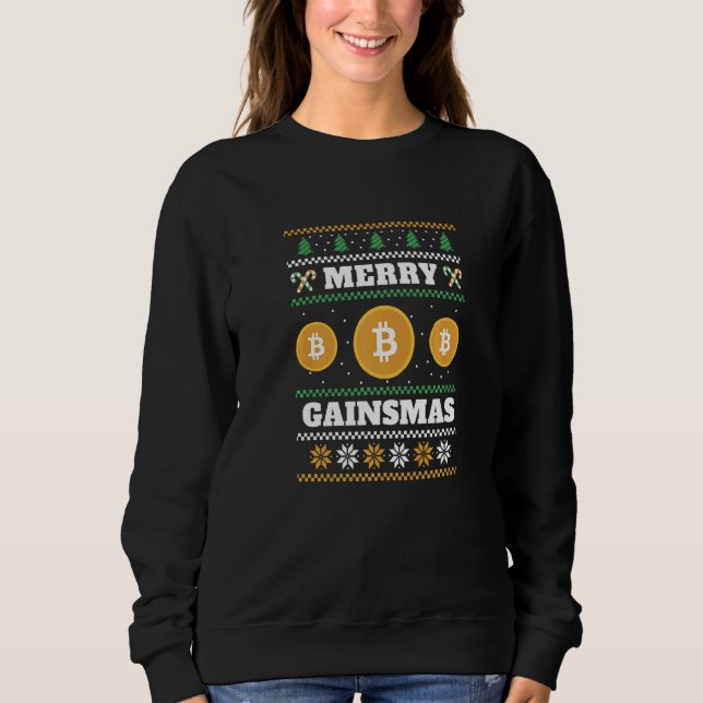 Sweatshirt Merry Gainsmas Crypto Christmas Bitcoin  Holiday B (Devant)