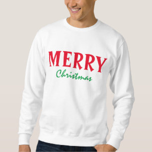 SWEATSHIRT MERRY MERRY CHRISTMAS RED GREEN TYPOGRAPHIE