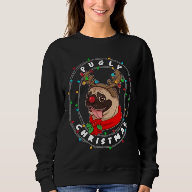 Sweatshirt Merry pugmas classique T-shirt 189 (Devant)