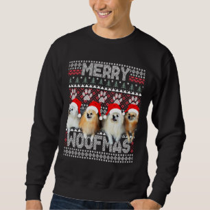 Sweatshirt Merry Woofmas Cute Poméranienne Et Havanaise Avec