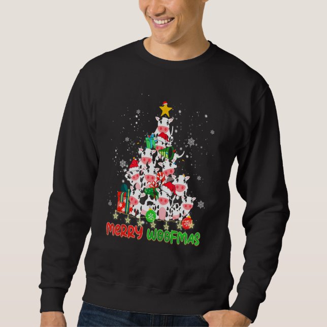 Sweatshirt Merry Woofmas Merry Christmas For Cow (Devant)