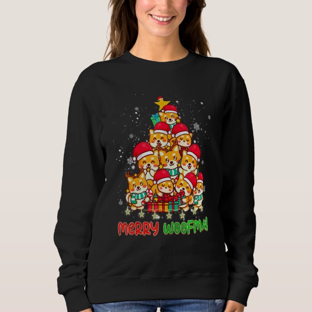 Sweatshirt Merry Woofmas Merry Christmas For Welsh Corgi Dog (Devant)