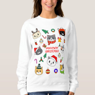 Sweatshirt MERRY XMAS, Meowy Catmas Tree, Cadeau de Noël de c
