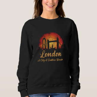 Sweatshirt Merveilles rétro de Londres Ciel de la ville vinta