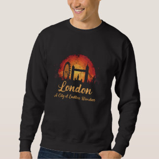 Sweatshirt Merveilles rétro de Londres Ciel de la ville vinta