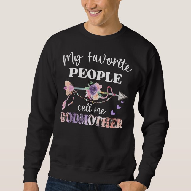 Sweatshirt Mes Gens Favoris M'Appelent Godmère Femmes Floral (Devant)