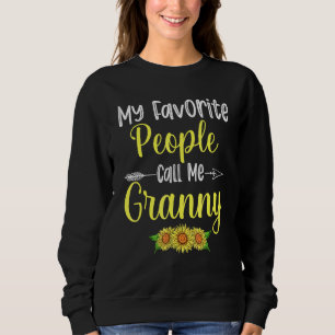 Sweatshirt Mes Gens Préférés M'Appelent Granny Sunflower Moth