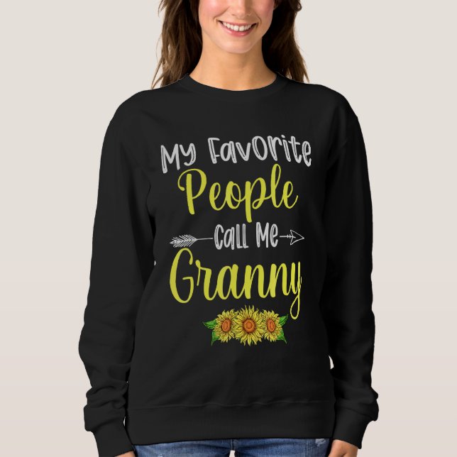 Sweatshirt Mes Gens Préférés M'Appelent Granny Sunflower Moth (Devant)
