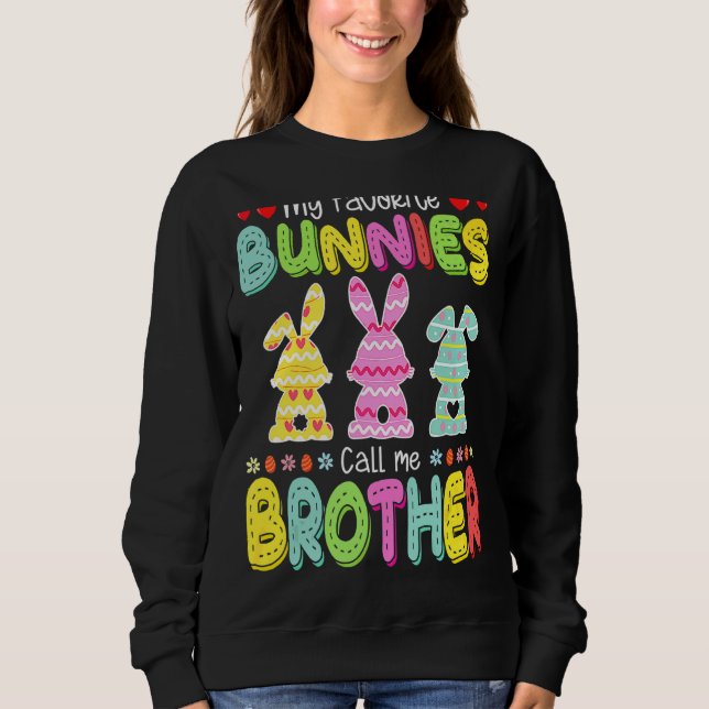 Sweatshirt Mes lapins favoris Cal L M E Brother Famille de Pâ (Devant)