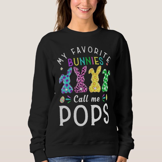 Sweatshirt Mes lapins préférés m'appellent Pops Bunny Egg Leo (Devant)