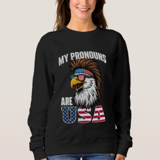 Sweatshirt Mes pronoms sont USA - Drapeau américain 4 juillet