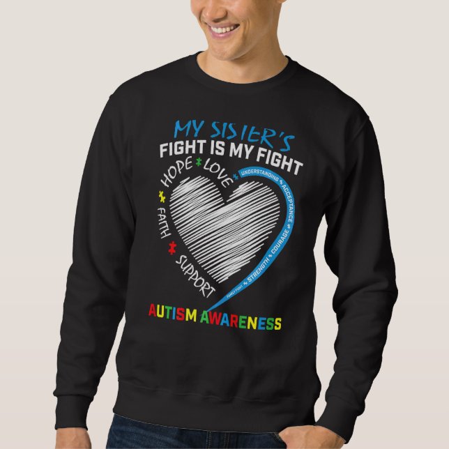 Sweatshirt Mes soeurs combattent Sensibilisation sur l'autism (Devant)