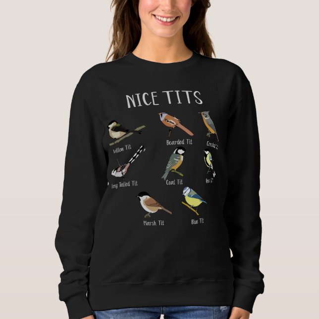 Sweatshirt Mésanges britanniques Humour d'observation des ois (Devant)