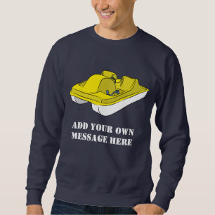 Sweatshirt Message personnalisé de bateau à pédales jaune 