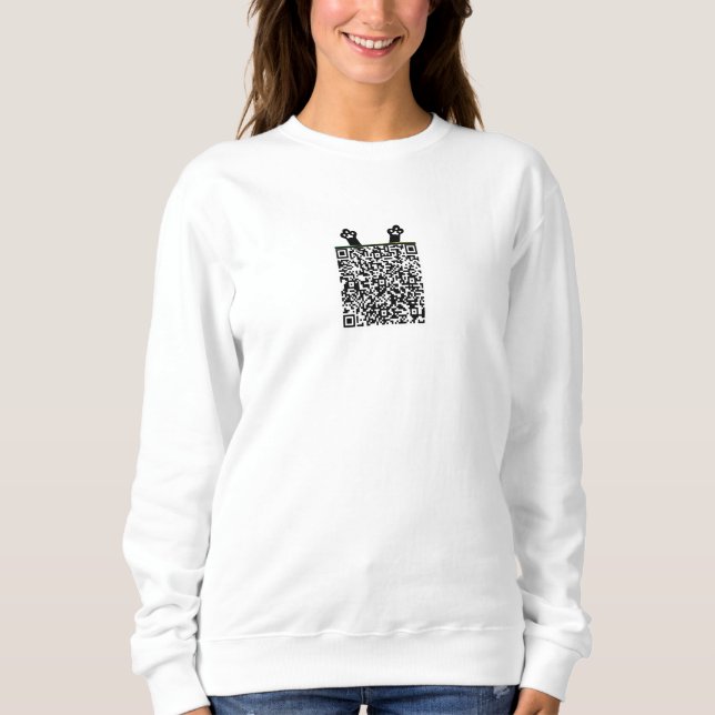 Sweatshirt Message secret de numérisation de code QR : Passez (Devant)