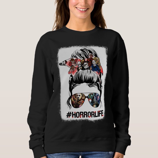 Sweatshirt Messy Bun Horreur Vie Bleached Essential (Devant)