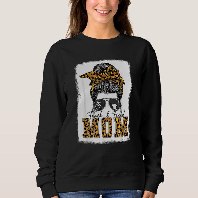 Sweatshirt Messy Bun Track Field Mom Runner Mothers (Devant)