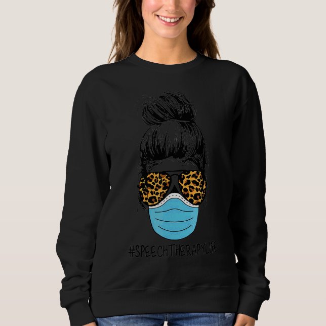 Sweatshirt Messy Cheveux Discours Thérapie Vie Se Porter Masq (Devant)