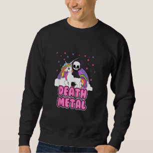 Sweatshirt Métal Mort Unicorn Grim Reaper Rainbow Heavy Met