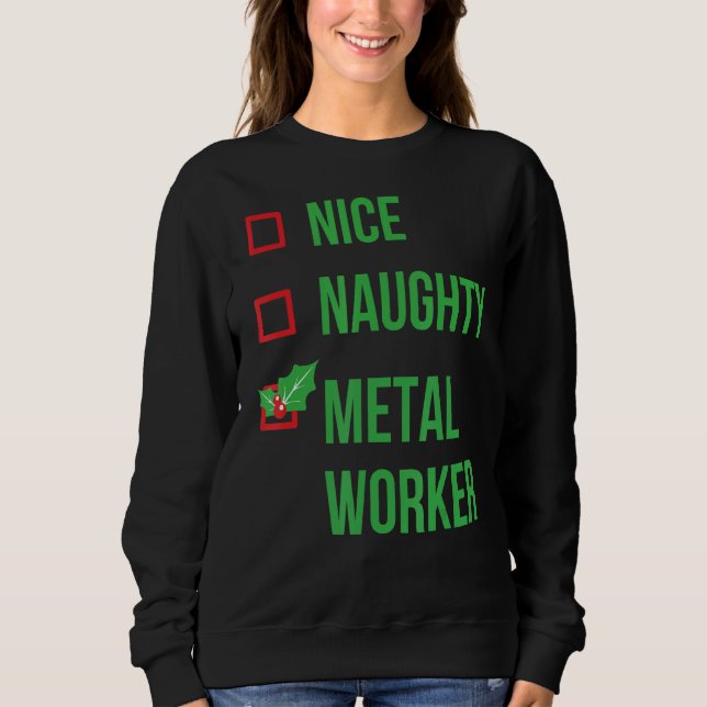 Sweatshirt Métal Travailleur Drôle Pyjama Noël (Devant)