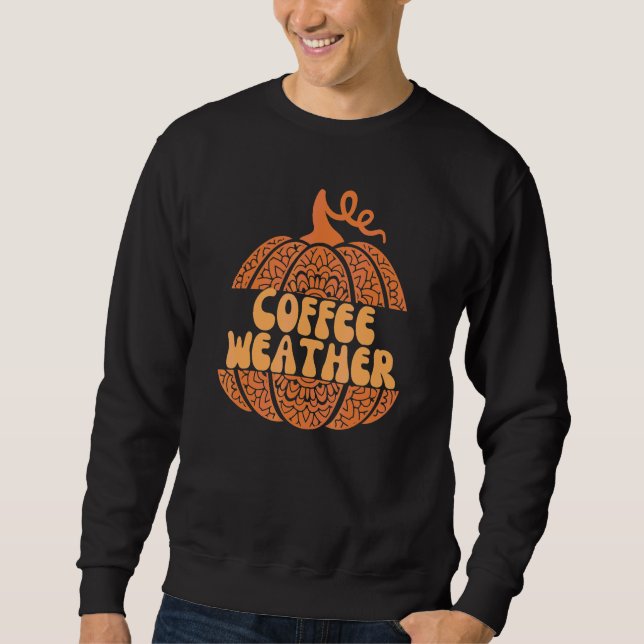 Sweatshirt Météo Café Épice de Citrouille Halloween Automne (Devant)