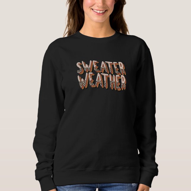 Sweatshirt Météo Super rétro automne Leopard d'hiver (Devant)