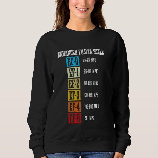 Sweatshirt Météorologue Fujita Échelle Tornado tempête M (Devant)