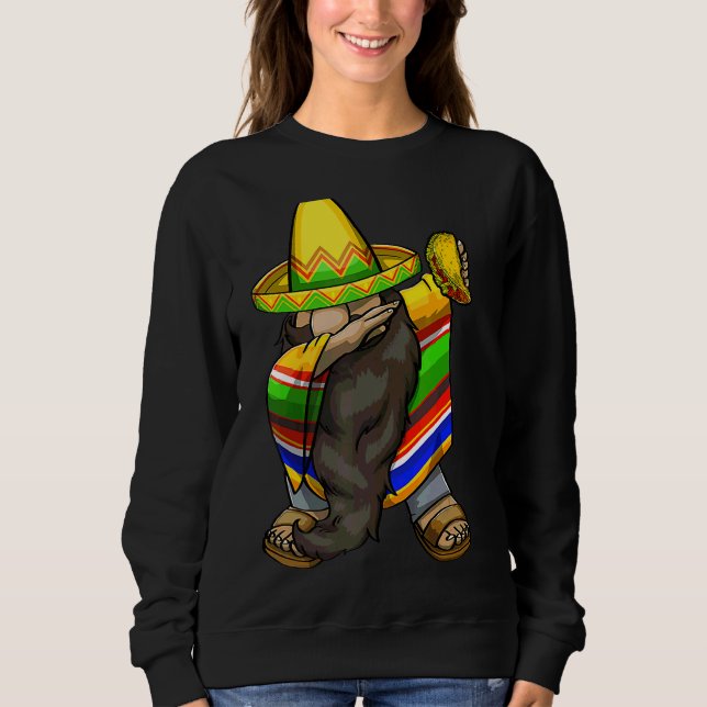 Sweatshirt Mexicain Dabbing Gnome Cinco De Mayo Poncho Sombre (Devant)