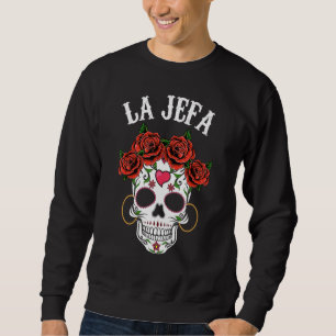 Sweatshirt Mexicaine La Jefa Sugar Skull Appareils Dia De Los