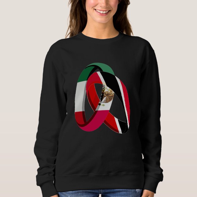 Sweatshirt Mexico Flag Trinidad&Tobago Grown Ring Marriage We (Devant)