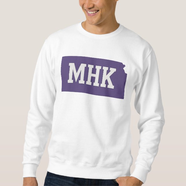 Sweatshirt MHK Kansas | Abréviation de Manhattan KS State (Devant)