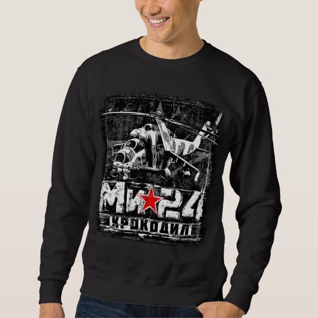Sweatshirt Mi-24 gros hélicoptère soviétique (Devant)
