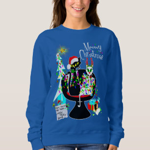 Sweatshirt Mi-siècle moderne chat atomique Meowny Noël