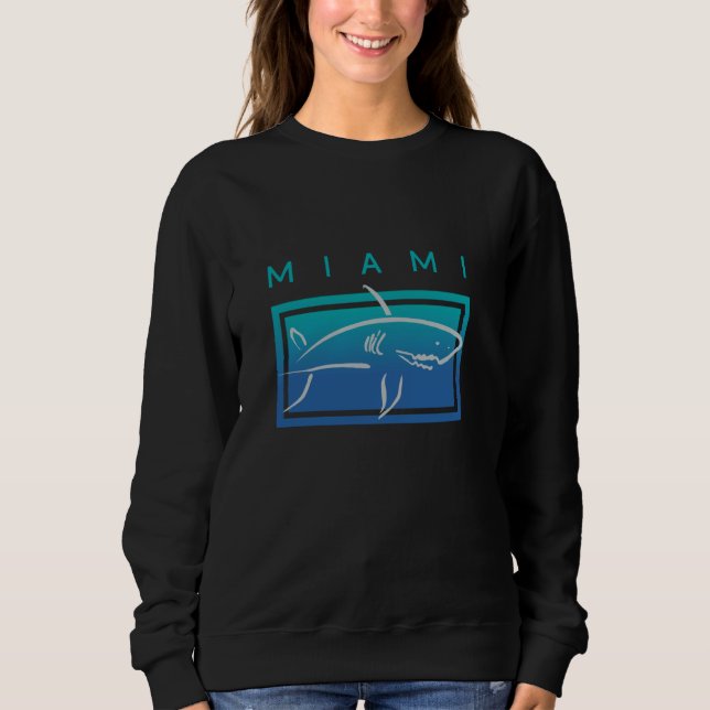 Sweatshirt Miami Florida Beach Shark Graphic (Devant)