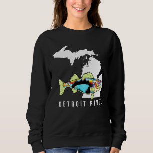 Sweatshirt Michigan Detroit River Walleye Fishing Eau douce